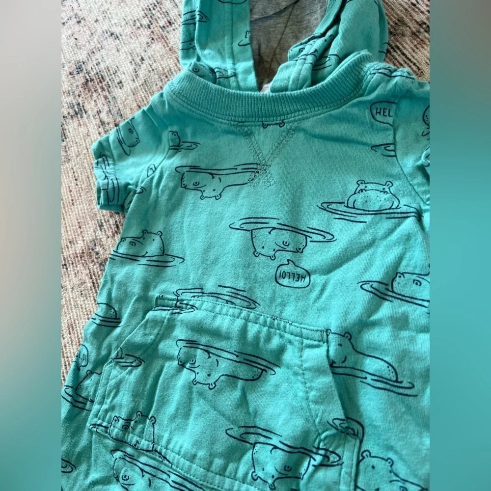 Carter's Blue Bodysuit with Hood and Shorts